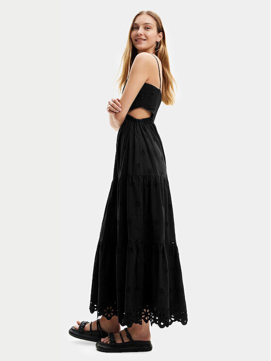 Desigual Summer Maxi Dress with Ruffle Black