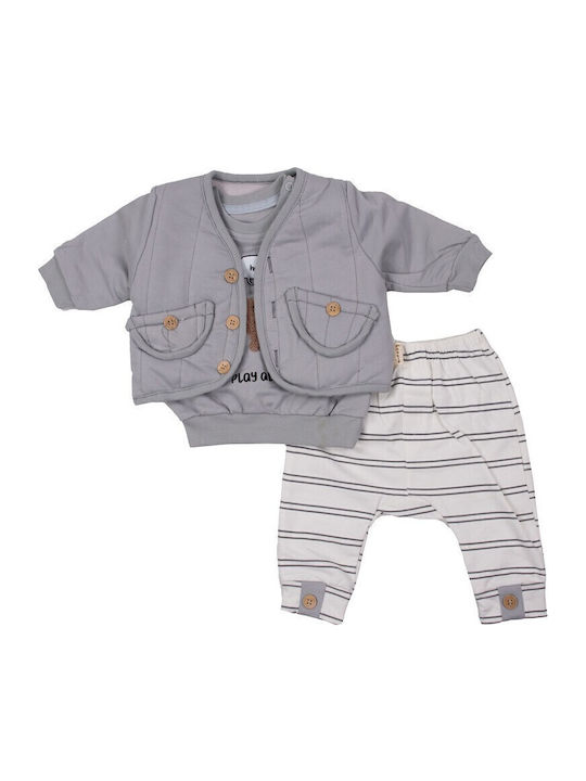 Pookie Kinderbekleidungsset mit Hosen Grau 3 Stück