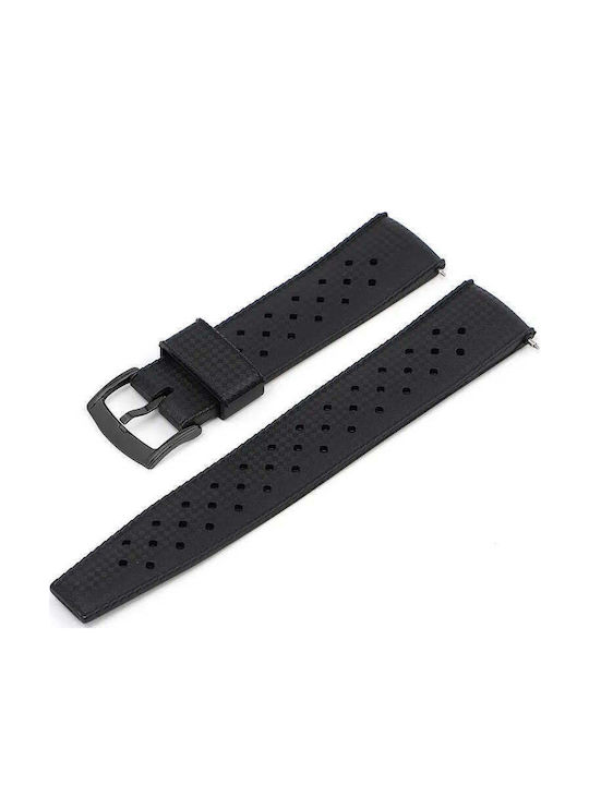 Καουτσούκ Λουράκι Μαύρο 22mm