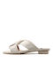 Angel Alarcon Flat Leather Mules White