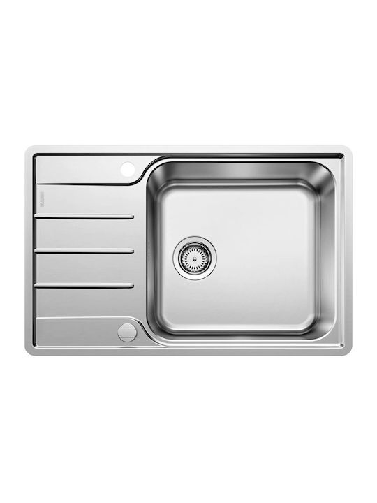 Blanco Lemis Xl 6 S-if Compact Ένθετος Νεροχύτης Inox Brushed Μ78xΠ50cm Γκρι