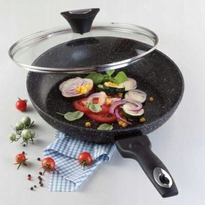 Tiross Pan Mit Deckel aus Aluminium mit Steinbeschichtung 28cm