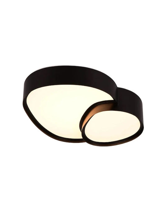 Trio Lighting Πλαφονιέρα Οροφής 43εκ. Μαύρη με Ενσωματωμένο LED και Τηλεχειριστήριο