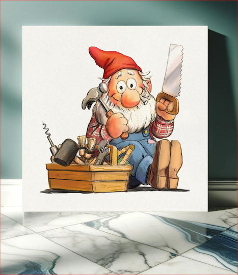 This Image Is One Of 72 From A Swedish Christmas Clip Art Cd (2001) Cartoon By Alphazeta Painting on Canvas 110x110cm