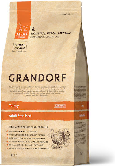 Grandorf Adult Sterilised Dry Food for Adult Sterilized Cats with Turkey 2kg