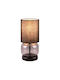 Trio Lighting Стъклена Настолна лампа за Цокъл E27 с Черен Абажур и Основа