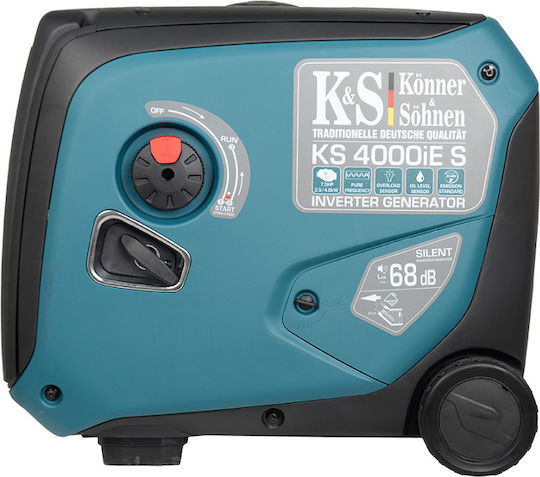 Könner & Söhnen KS 4000iE S Тиха Генератор Куфар Inverter Бензин (четиритактов) Четиритактов с Миза, Гуми и Максимална Мощност 5kVA