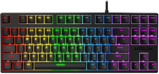 Krux Atax RGB Gaming Tastatură Mecanică Tenkeyless cu Outemu Brown comutatoare și iluminare RGB (Engleză US)