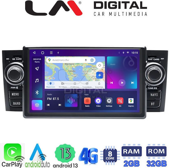 LM Digital Ηχοσύστημα Αυτοκινήτου για Fiat Punto 2005 > 2012 (Bluetooth/USB/WiFi/GPS/Apple-Carplay/Android-Auto)