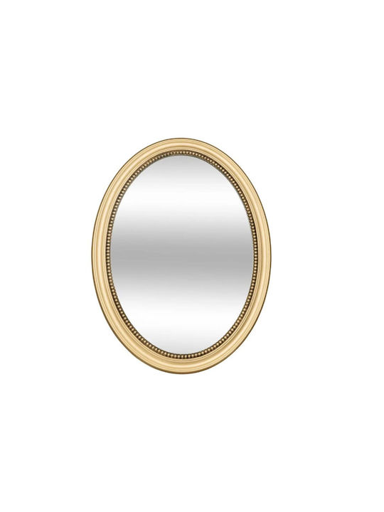 A-s Victoria Wandspiegel Oval mit Gold Hölzernes Rahmen 53x40cm 1Stück