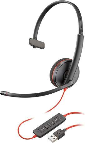 Poly Blackwire C3210 On Ear Multimedia Ακουστικά με μικρόφωνο και σύνδεση USB-A