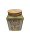 Etoile General Use Ceramic Vase with Lid Green 11x11x15cm