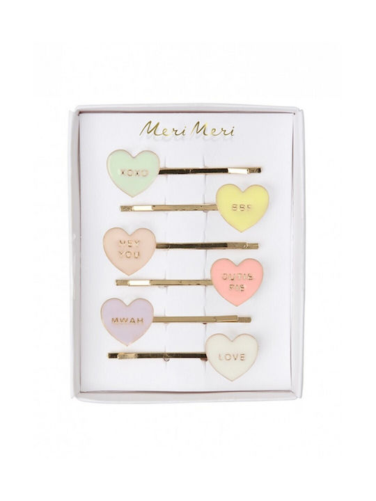 Meri Meri Set of Kids Hair Clips with Hair Clip Heart 6pcs