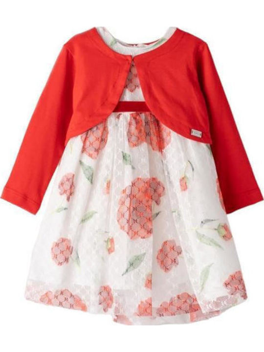 Mädchenkleid Ärmelloses Tüll Rosa Rotes