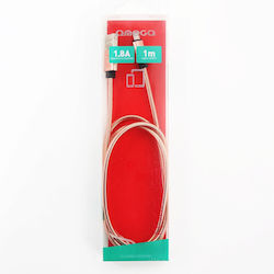 Omega OUFBB6MBOXRG Regular USB 2.0 σε micro USB 1m Χρυσό