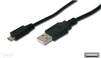 PremiumCord Regulär USB 2.0 auf Micro-USB-Kabel Schwarz 0.5m (KU2M02F) 1Stück