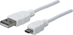 Manhattan 326568 Reguläres USB 2.0 in Micro-USB 0.6m Weiß