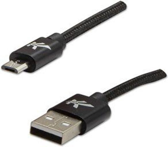Logo Collection Regular USB 2.0 to micro USB Cable Μαύρο 1m