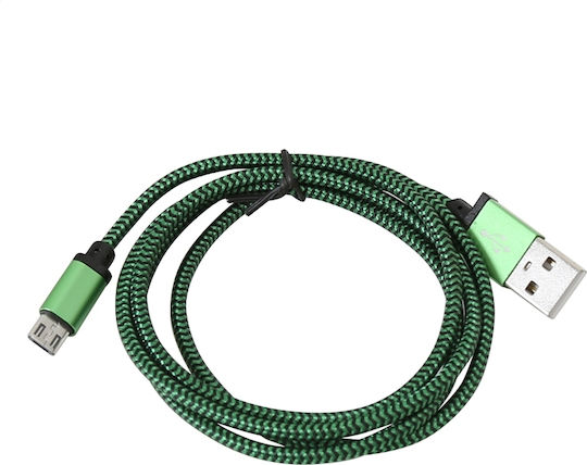 Platinet Braided USB 2.0 to micro USB Cable Πράσινο 1m (PUCFB1G)