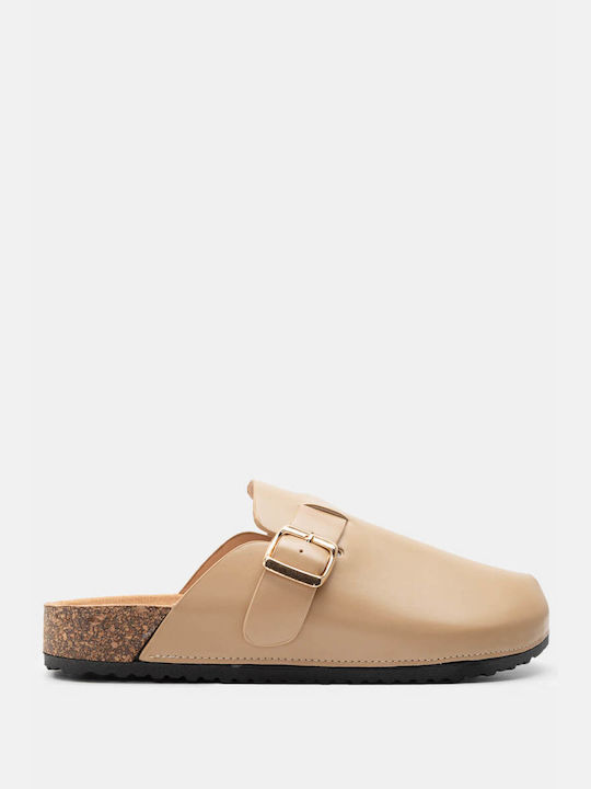 Luigi Flat Mules Beige