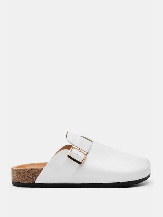 Luigi Flat Mules Alb