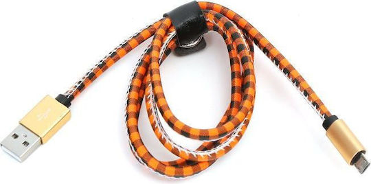 Platinet Braided USB 2.0 spre micro USB Cablu Portocaliu 1m (PUCLC1O) 1buc