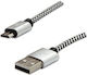 Logo Collection Geflochten USB 2.0 auf Micro-USB-Kabel Weiß 1m 1Stück