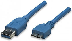 Techly Regulär USB 3.0 auf Micro-USB-Kabel Blau 0.5m (304857) 1Stück