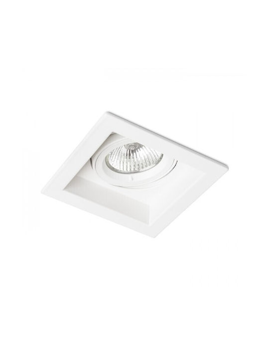 Rendl Light Studio Acasa Pătrat Spot Încorporat cu Soclu GU10 Alb 1buc