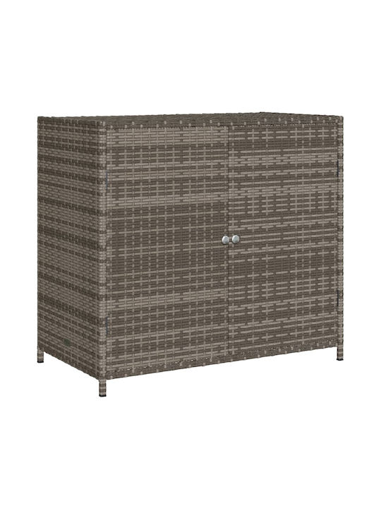 vidaXL Μπαούλο Αποθήκευσης Εξωτερικού Χώρου Rattan Γκρι Μ83xΠ45xΥ76εκ.