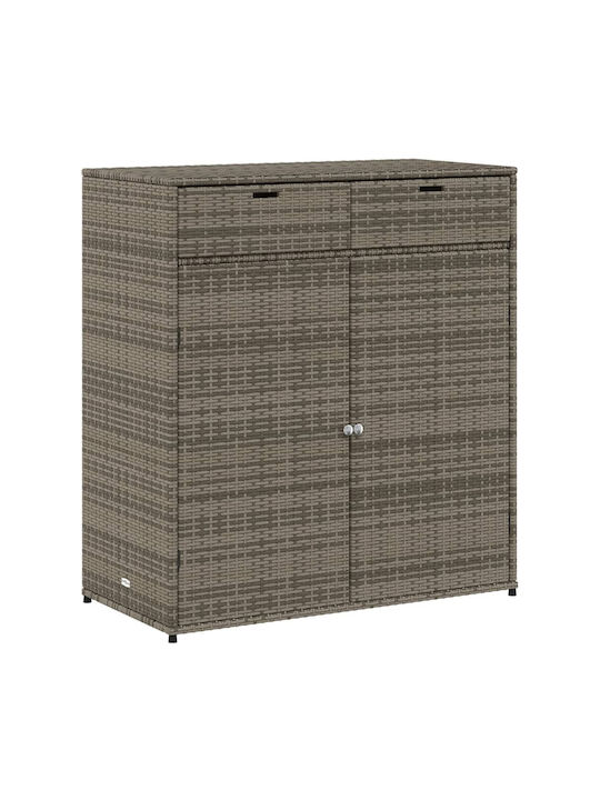 vidaXL Außenlagerbox Rattan Gray L105xB55xH113cm