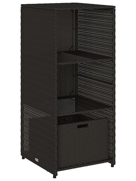 vidaXL Cutie de depozitare pentru exterior Rattan Negru L50xW55xH115buc