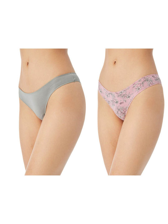 Minerva Fimelle Women's Brazil 2Pack Seamless Grey / Pink