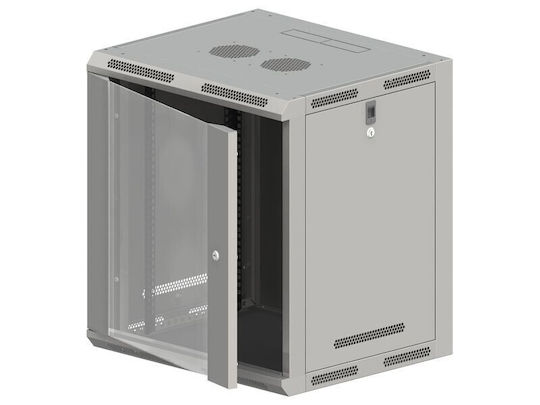 Q-Lantec Wall Mounted Rack Cabinet 15U Gray SW-15U-600-500-N-DSJ-OP-RP-B-S