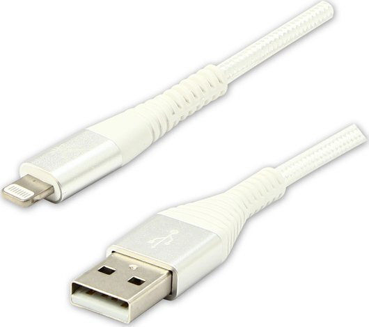 Logo Collection Regular USB-A la Cablu Lightning Alb 1m