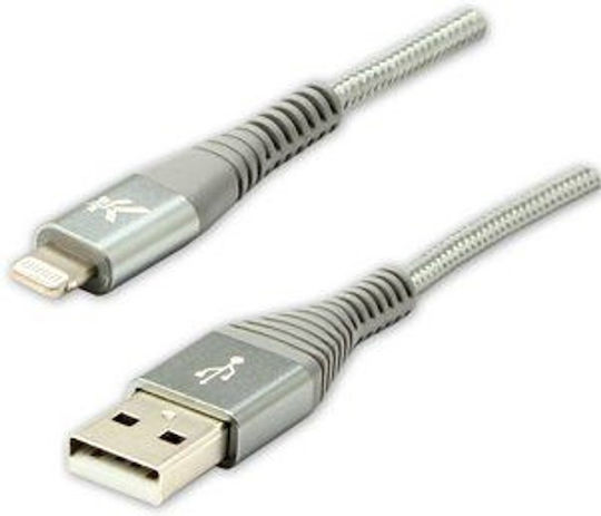 Logo Collection USB-A to Lightning Cable Γκρι 2m