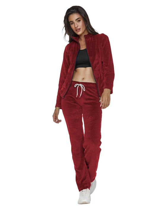 Bodymove Set Women's Sweatpants Bordeaux Velvet