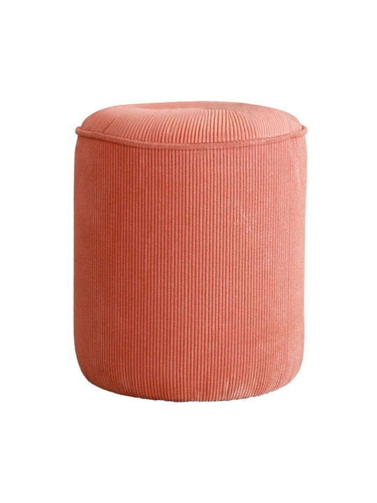 Hocker Für das Wohnzimmer Gepolstert mit Stoff Teddy Vermilion 43x43x45cm