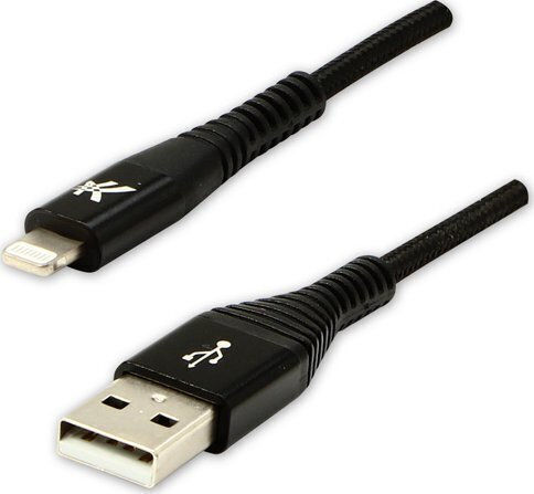 Logo Collection USB-A to Lightning Cable Black 1m