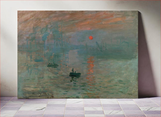 Claude Monet's Impression, Sunrise (1872) Painting on Canvas 80x50cm