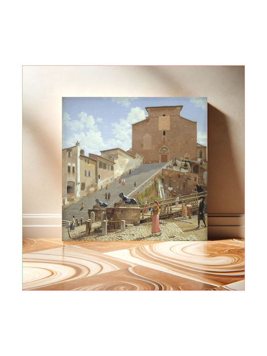 Marble Steps Leading Up Gemälde auf Leinwand 110x110cm