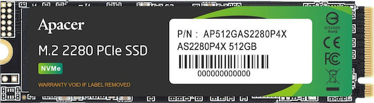 Apacer SSD 512GB Тип M.2 С Връзка PCI Express 3.0 AP512GAS2280P4X-1