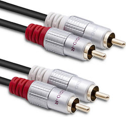 Qoltec 52336 2x RCA De Sex Masculin - 2x RCA De Sex Masculin 1m