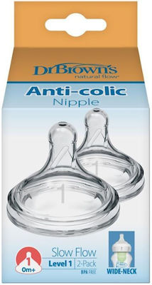 Dr. Brown's Natural Flow Silicone Baby Bottle Teats for 0+ months 2pcs