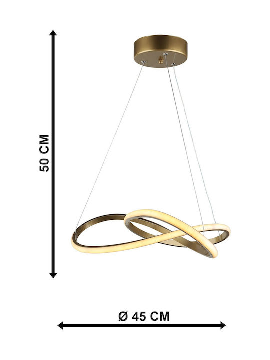 Heronia Hängelampe LED mit Warm zu kühlem Weiß Licht Gold