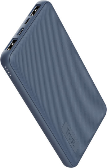 Trust Primo Eco Power Bank 10000mAh 15W cu 2 Porturi USB-A și Port USB-C Albastru