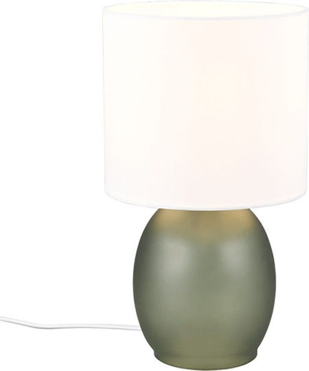 Trio Lighting Glass Vintage Table Lamp for Socket E14 with Green Shade and Base