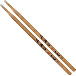 Vic Firth Hickory Μπαγκέτες Ντραμς 7A με Σχήμα Μύτης Drop σε Πορτοκαλί Χρώμα