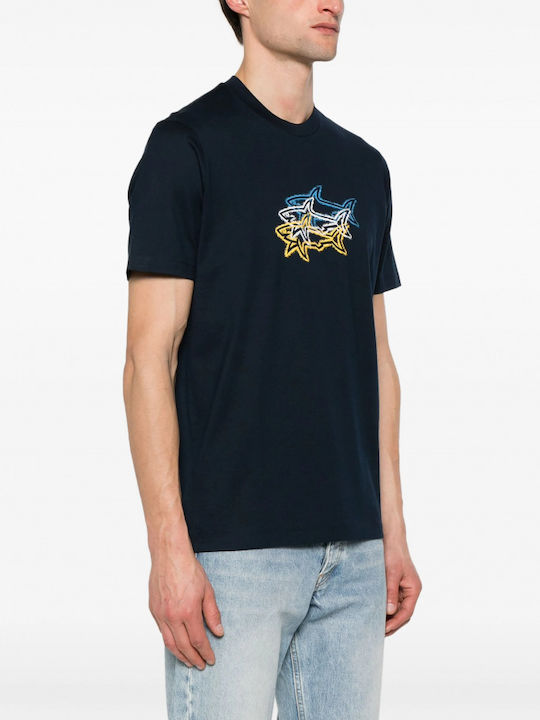Paul & Shark T-shirt Bărbătesc cu Mânecă Scurtă Albastru marin