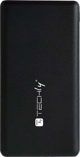Techly 362541 Power Bank 10000mAh με 2 Θύρες USB-A και Θύρα USB-C Μαύρο